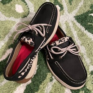 Sperry Topsider Leopard Boat Shoes 7